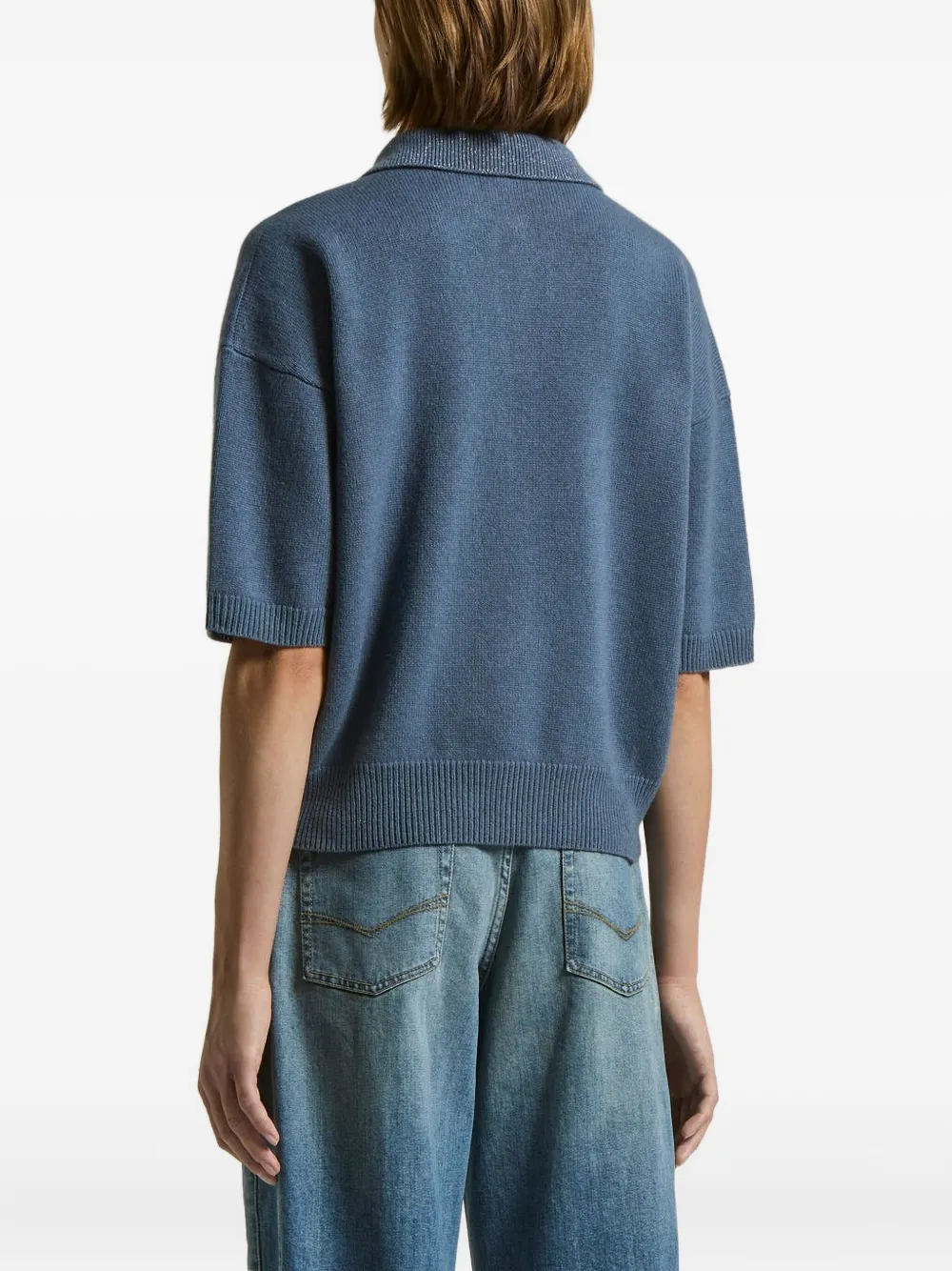 Peserico Verfraaide trui met polokraag Blauw