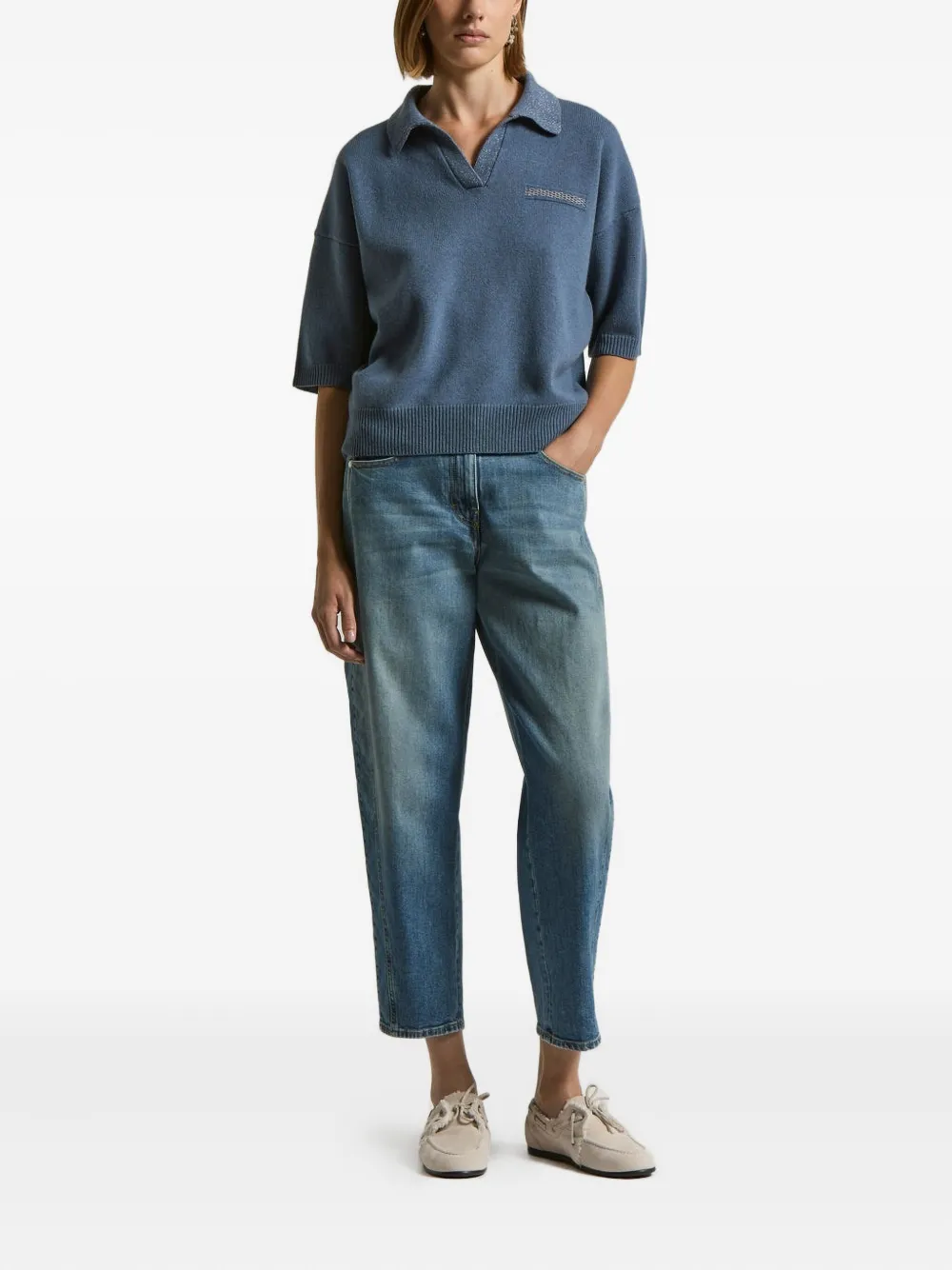 Peserico embellished polo-neck sweater | Knitted Sweaters | Image 2