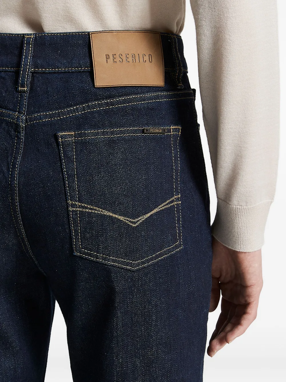 Peserico cuffed five-pocket denim jeans Blauw