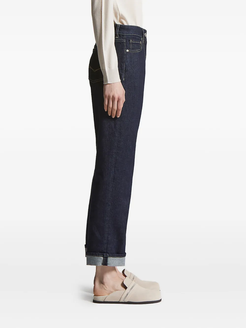 Peserico cuffed five-pocket denim jeans - Blauw
