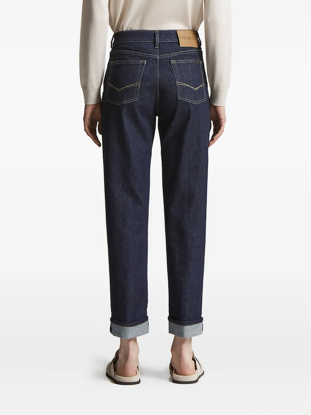 Peserico cuffed five-pocket denim jeans Blauw