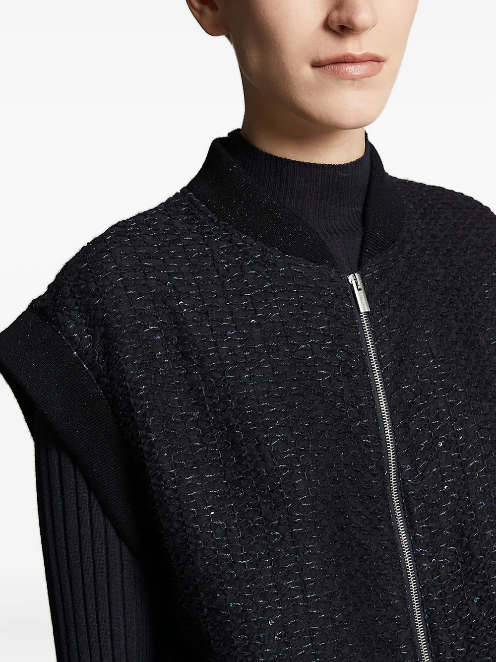 Peserico sequin-embellished sleeveless hoodie Zwart