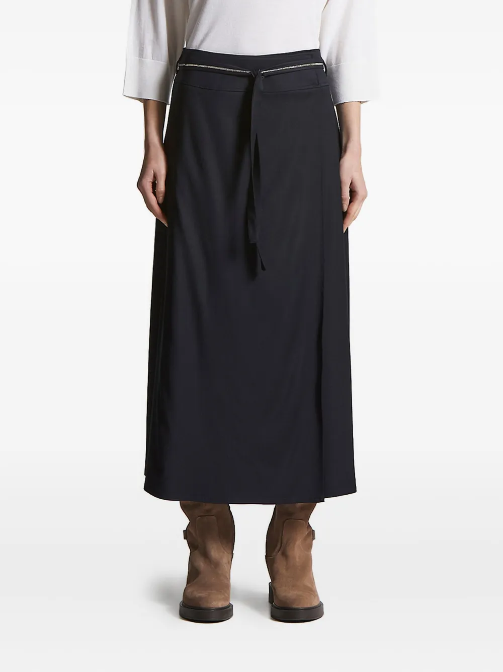 Peserico zip-trimmed wrap skirt Blauw
