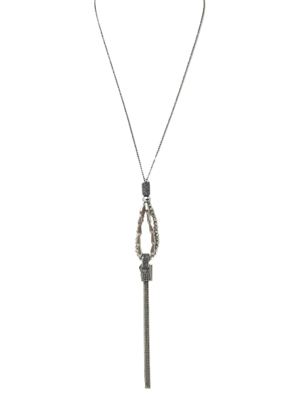 Peserico Tassel Beaded Necklace In Brown