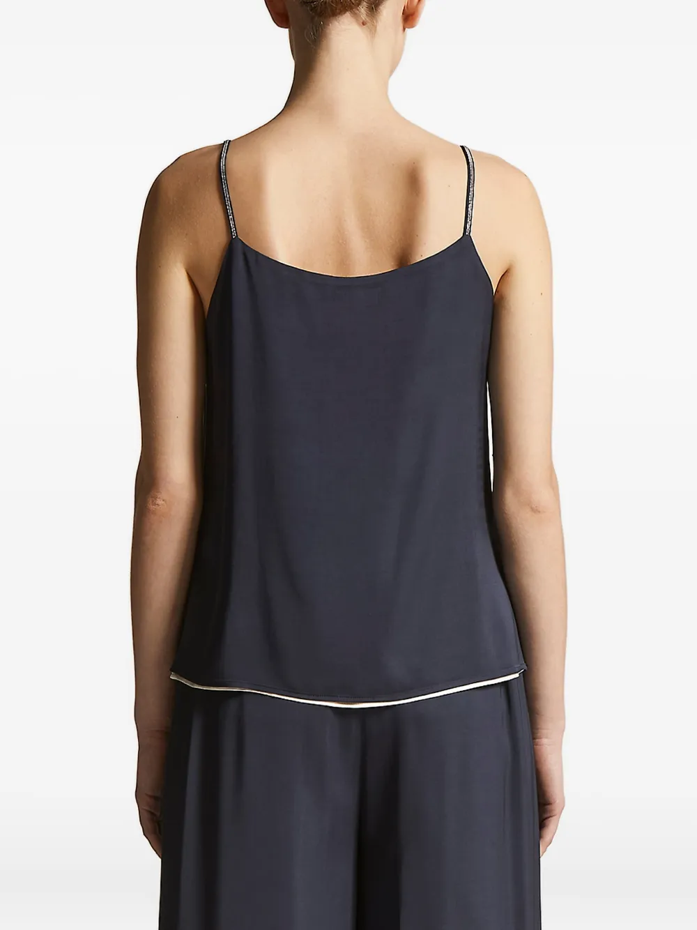 Peserico embellished-hem top Blauw