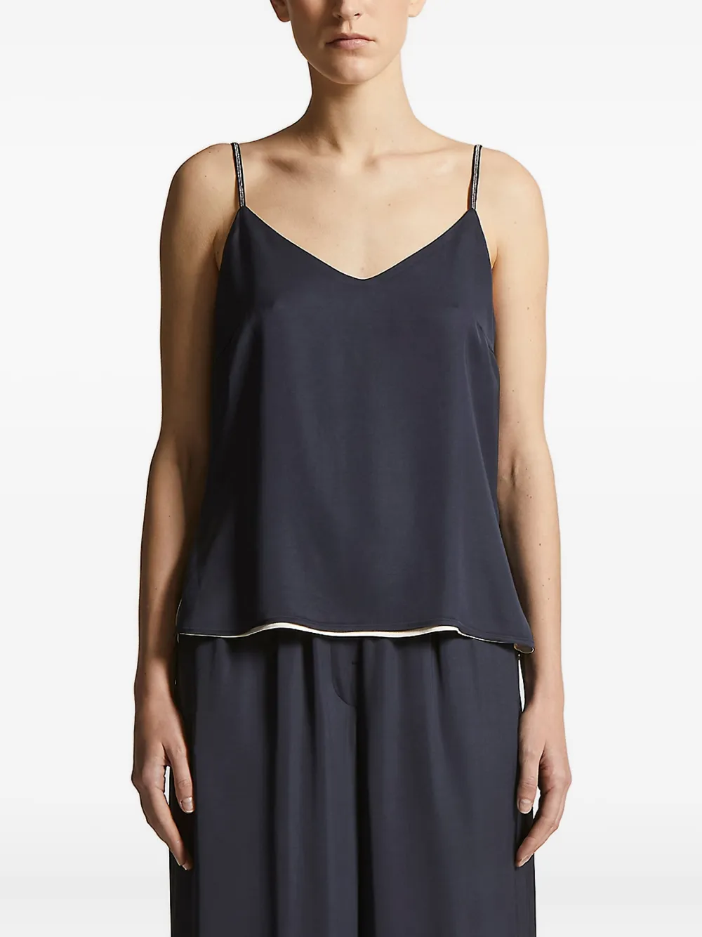 Peserico embellished-hem top Blauw