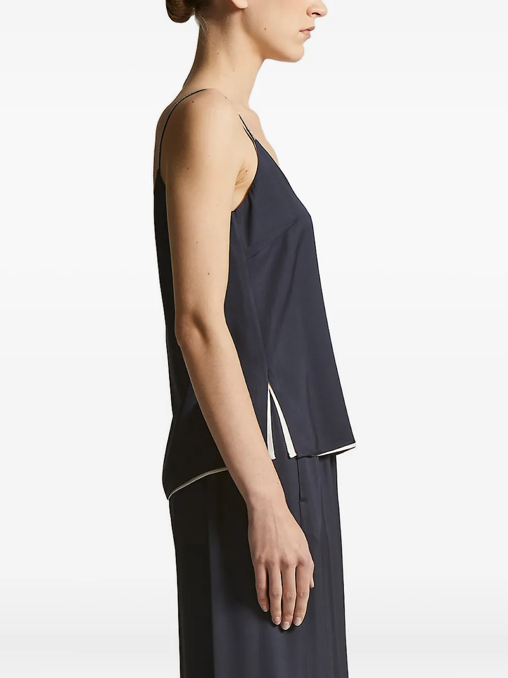 Peserico embellished-hem top Blauw