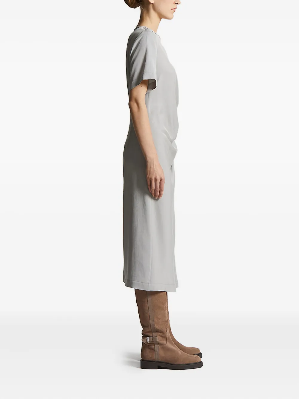 Peserico embellished side-split midi dress Grijs