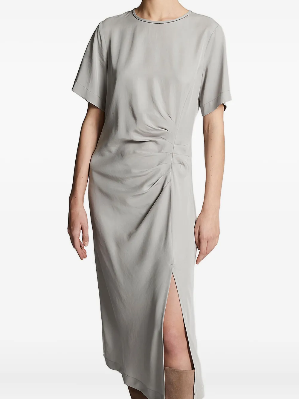 Peserico embellished side-split midi dress Grijs