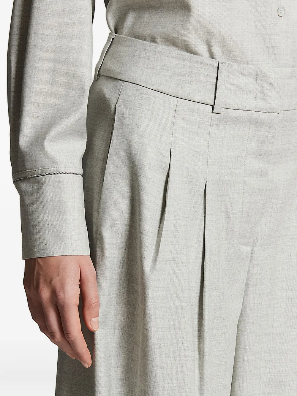 Peserico pleated wide-leg trousers Grijs
