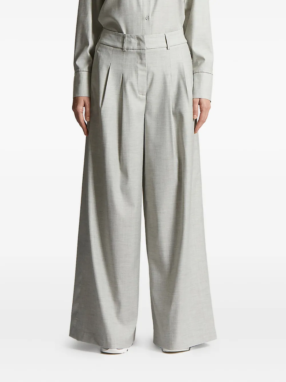 Peserico pleated wide-leg trousers Grijs