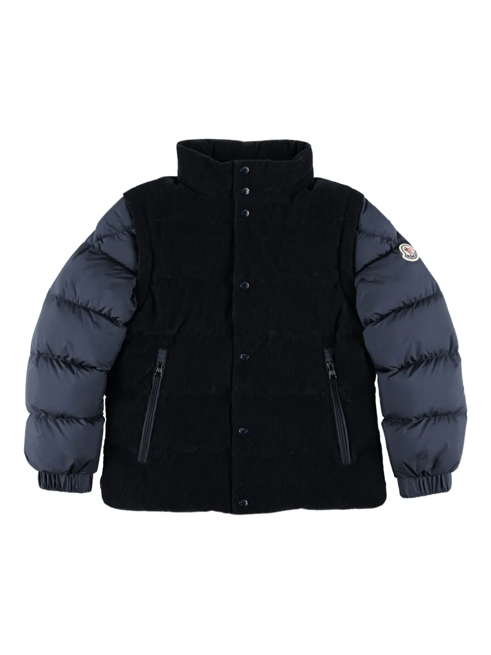 Moncler Enfant corduroy puffer jacket Blauw