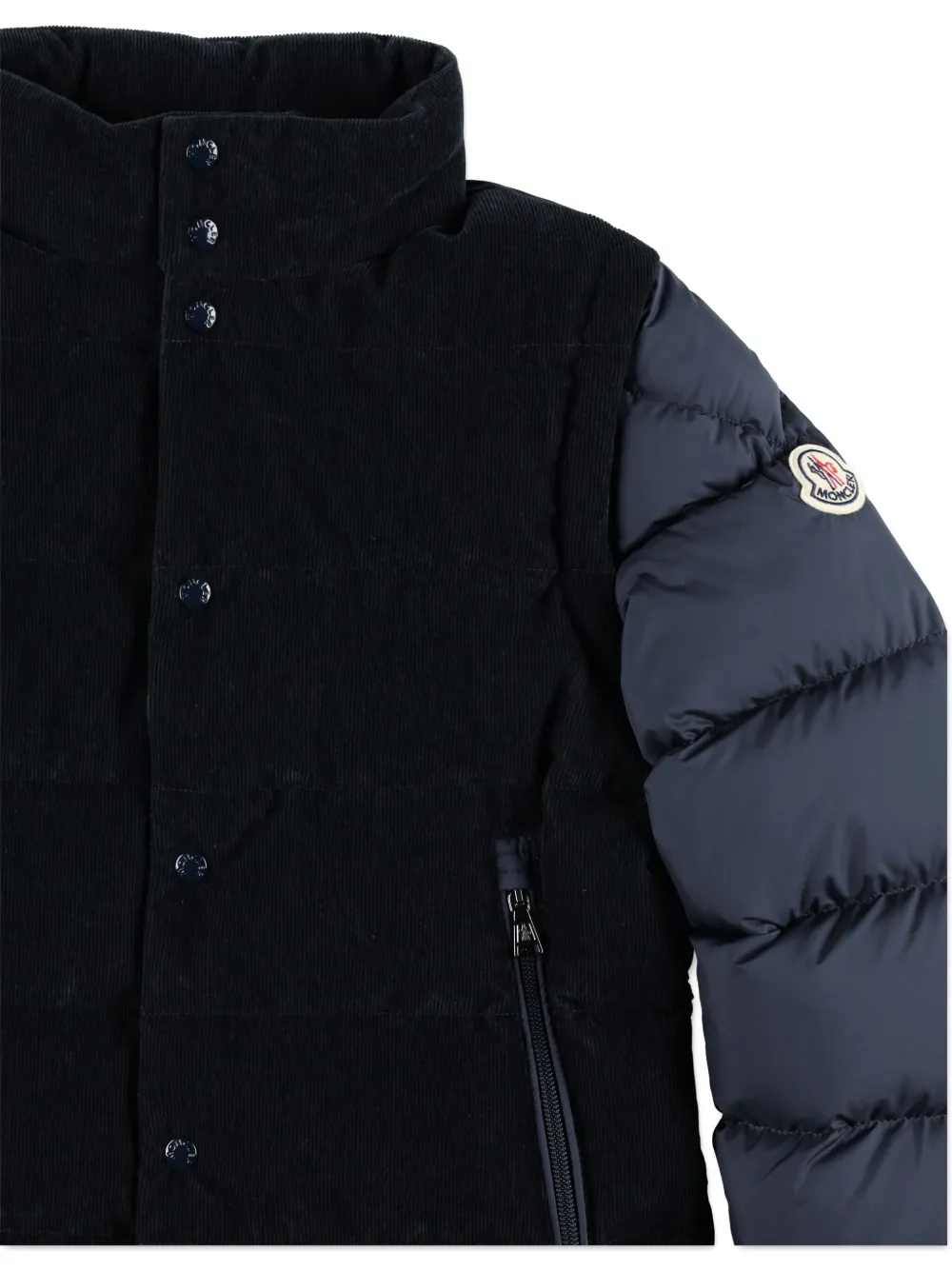 Moncler Enfant corduroy puffer jacket Blauw