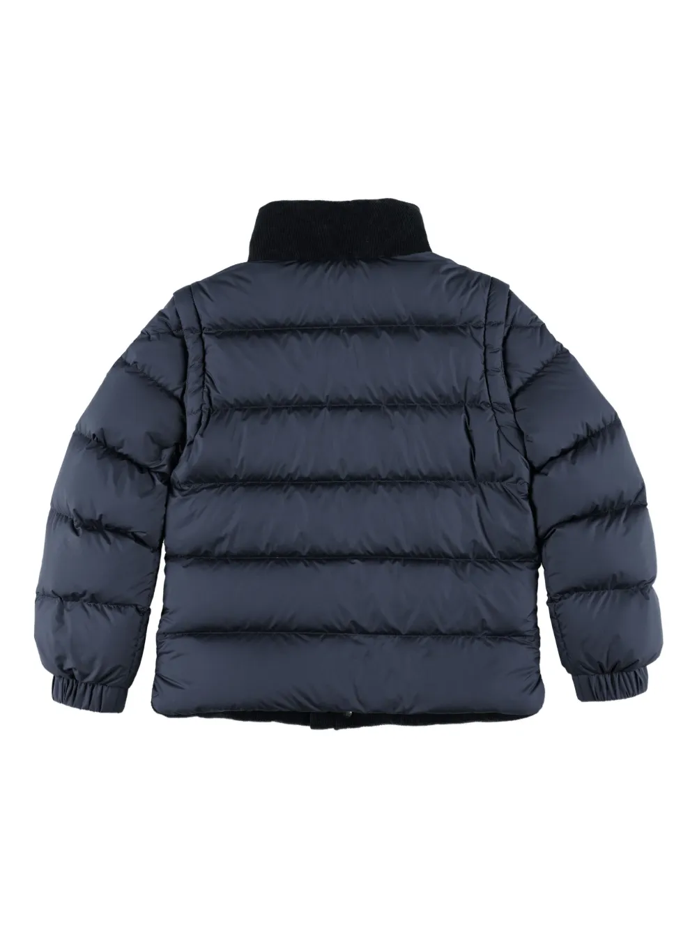 Moncler Enfant corduroy puffer jacket Blauw