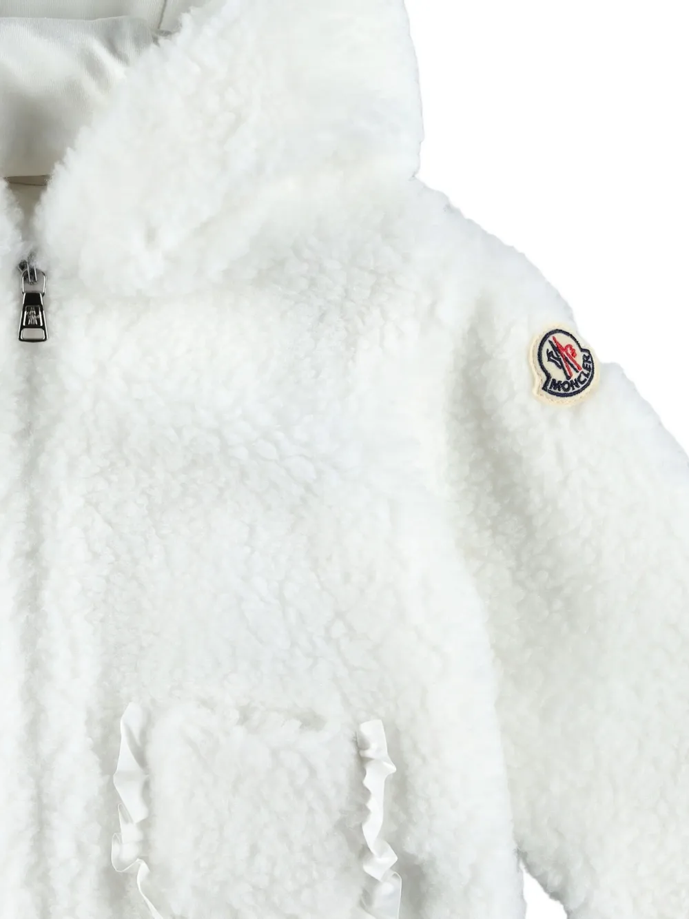 Moncler Enfant Fleece hoodie met rits Beige