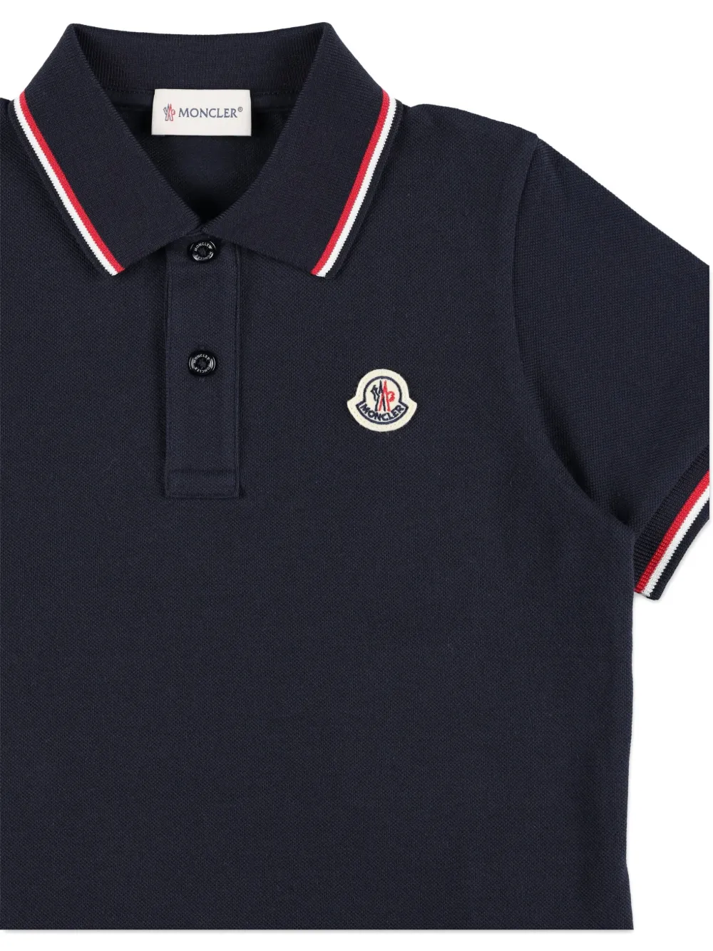 Moncler Enfant Poloshirt met logopatch Blauw