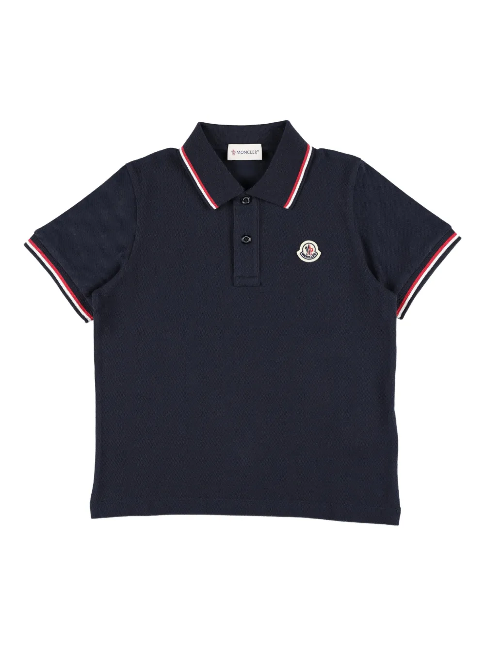Moncler Enfant logo-patch polo shirt | Blue | Image 1