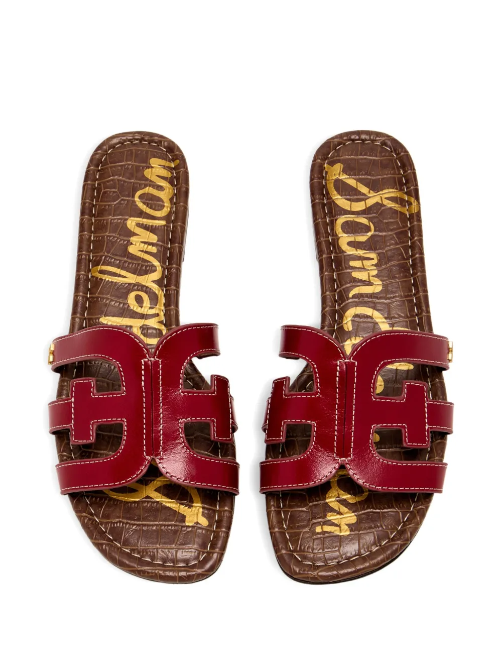 Sam Edelman leather cut-out flats sandals Red