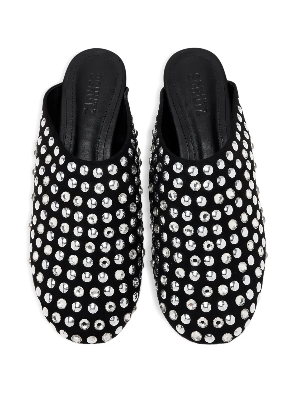Schutz crystal-embellished ballet flats Black