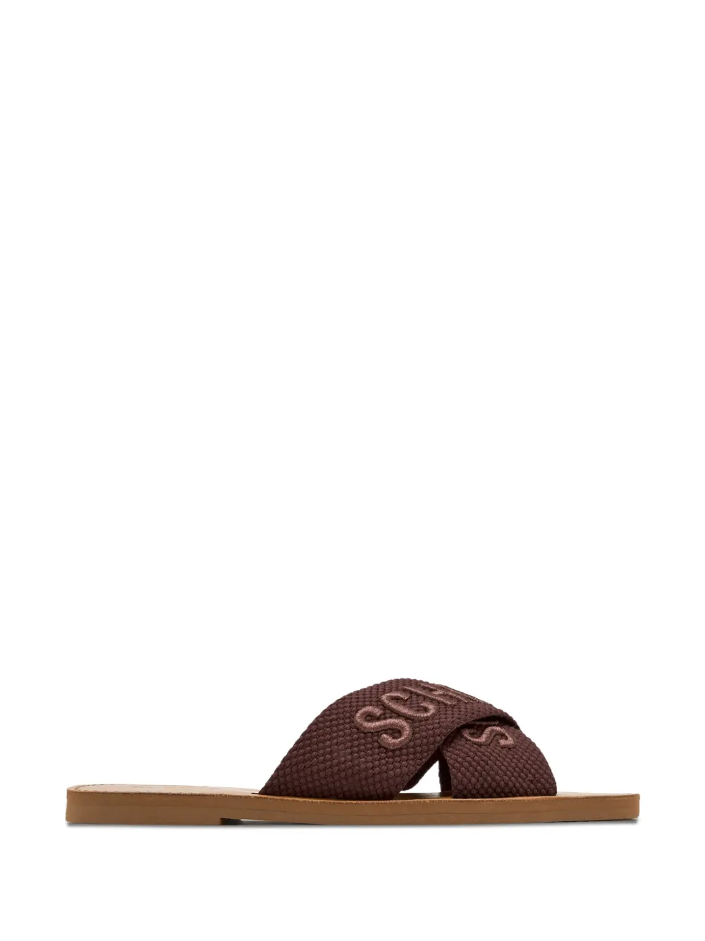 Schutz cross-strap embroidered sandals Brown