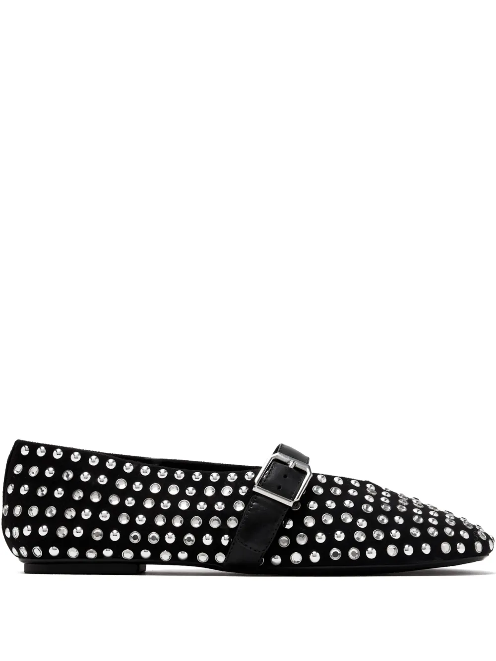 Schutz crystal-embellished ballet flats Black