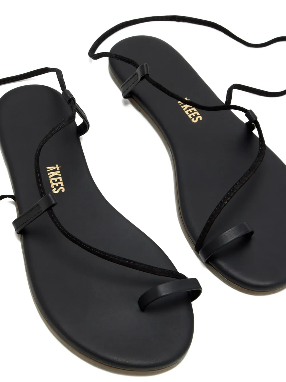 Tkees Jo leather lace-up sandals Black