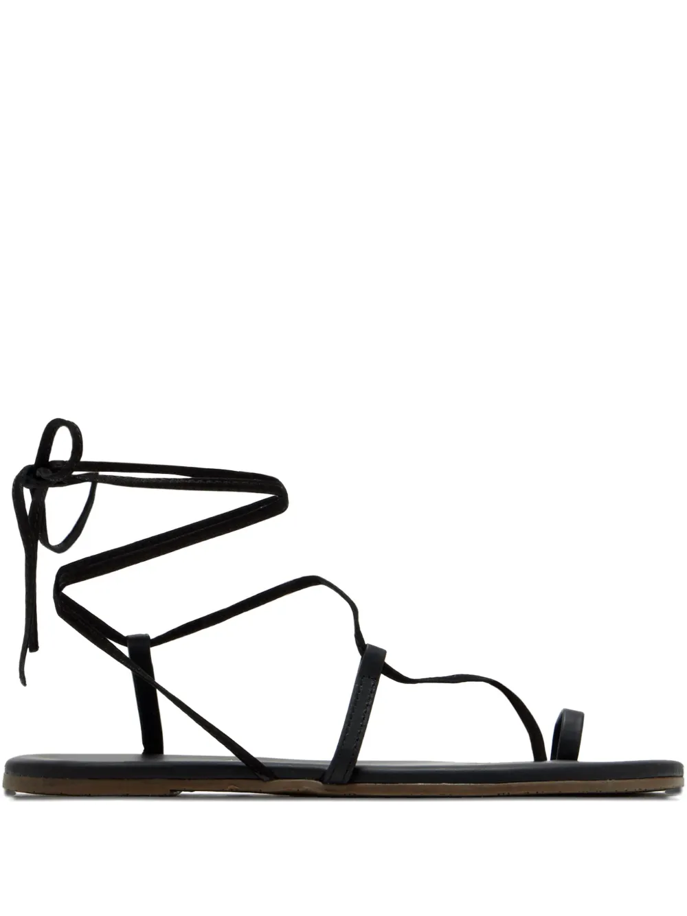 Tkees Jo Leather Lace-up Sandals In Black
