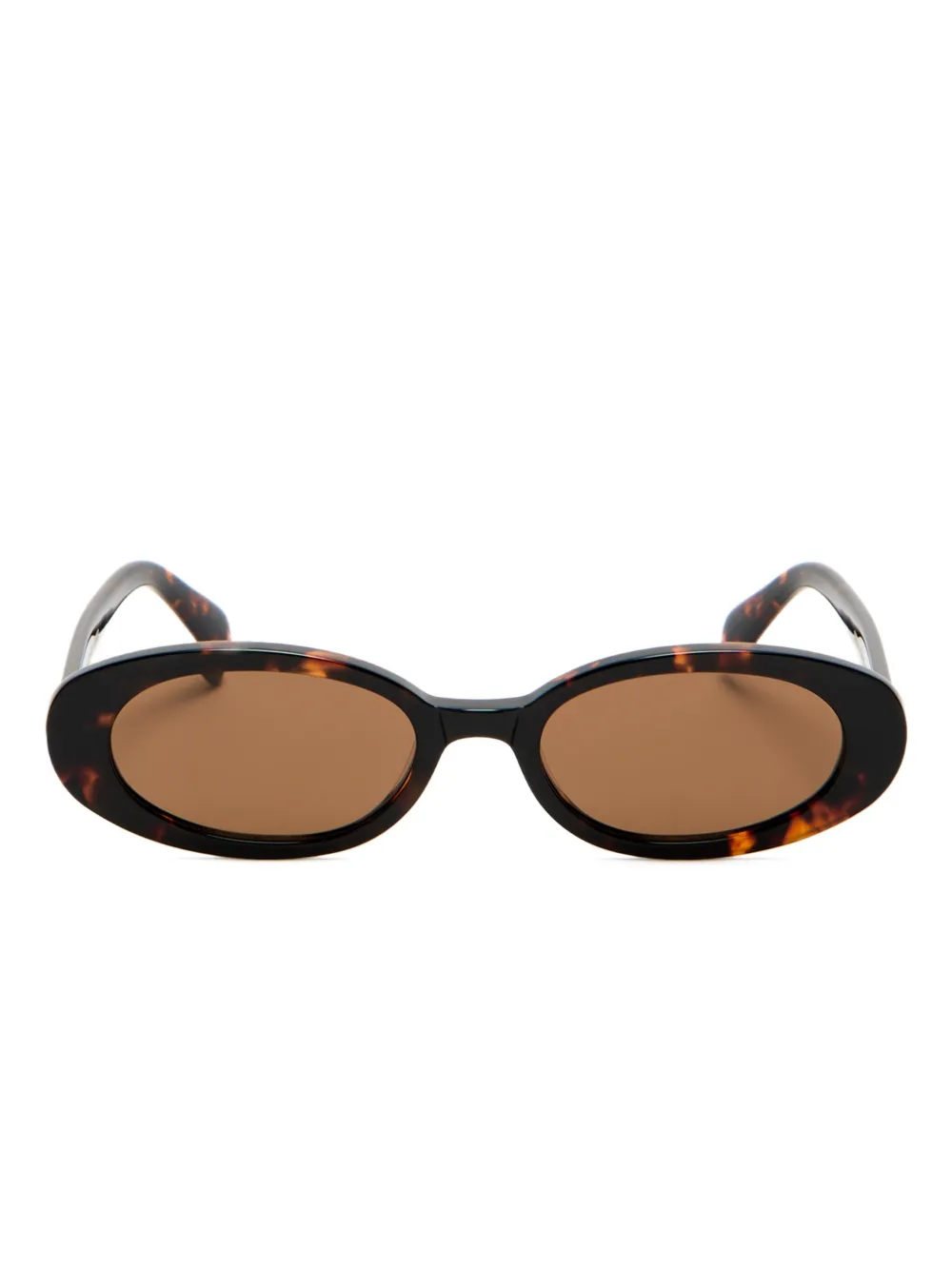 Karen Wazen Occhiali da sole ovali effetto tartarugato - Marrone