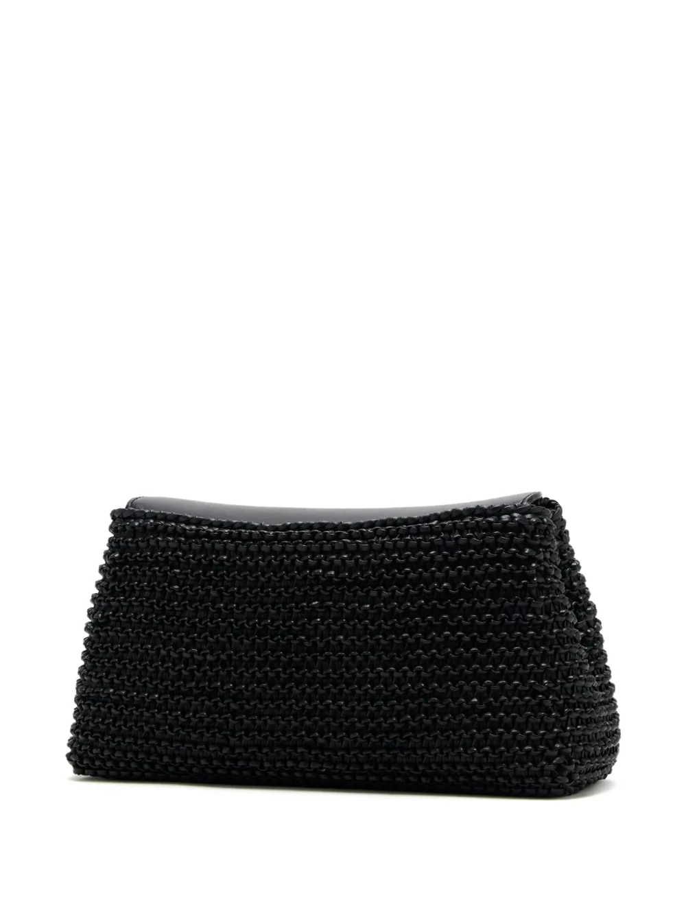  Toteme T-lock Woven Leather Clutch Bag - Black 