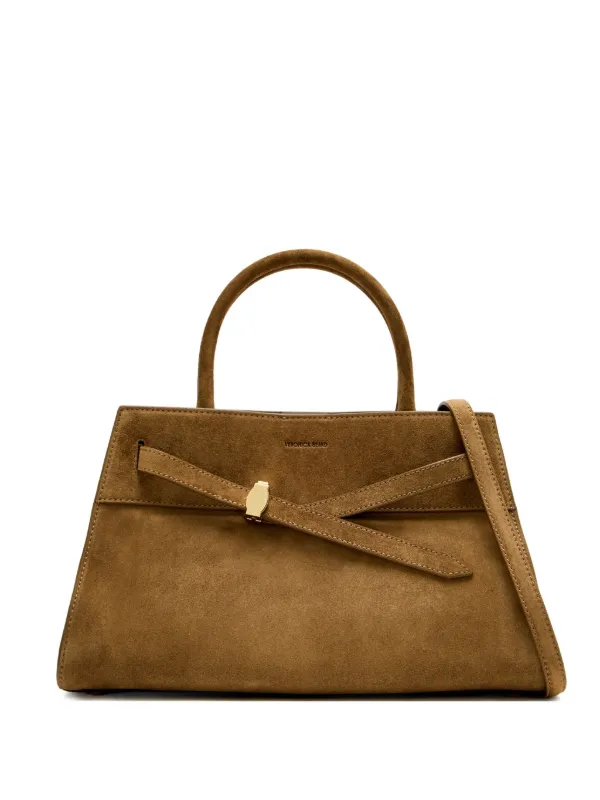 Veronica Beard Dash Suede Satchel Bag in Brown