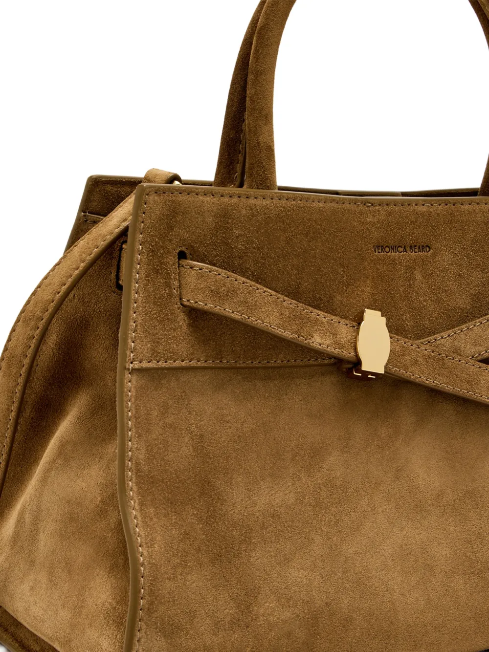 Veronica Beard Dash Suede Satchel Bag In Brown