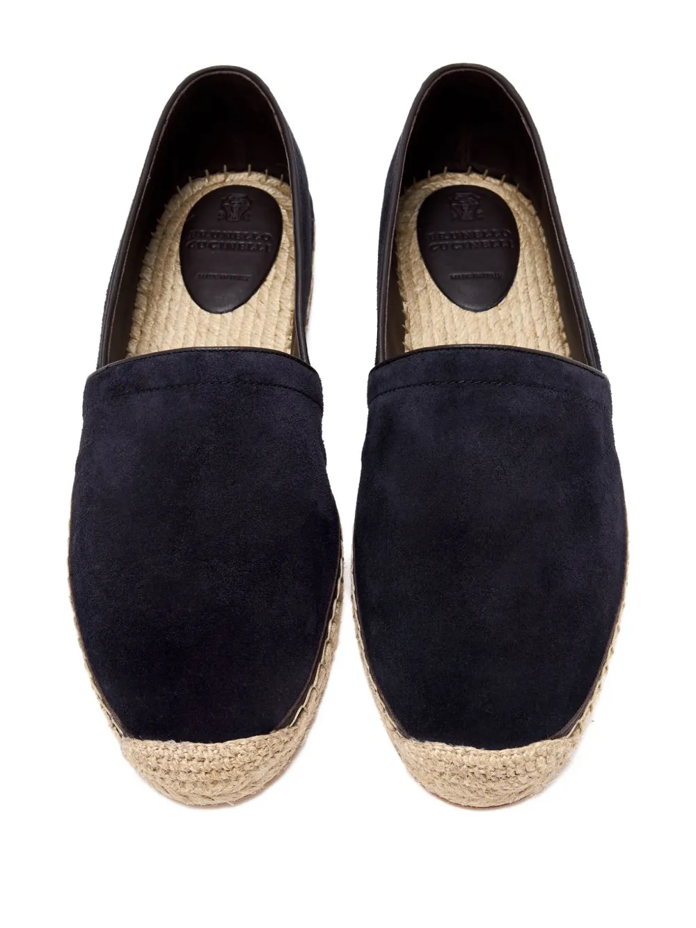 Brunello Cucinelli suede-leather espadrille loafers Blue