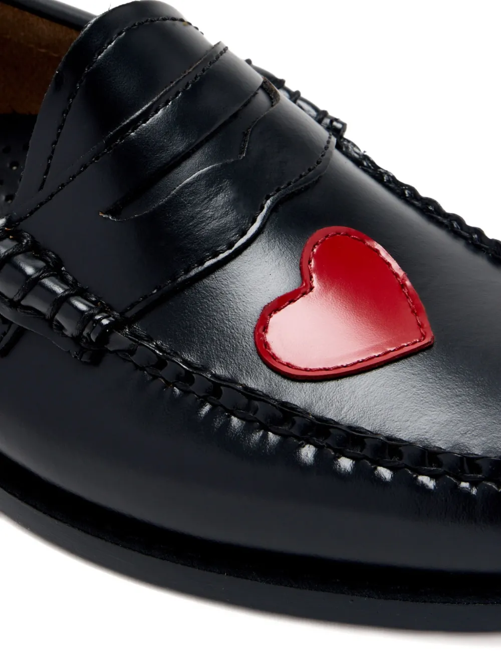 G.H. Bass & Co. heart-embellishment loafers Black