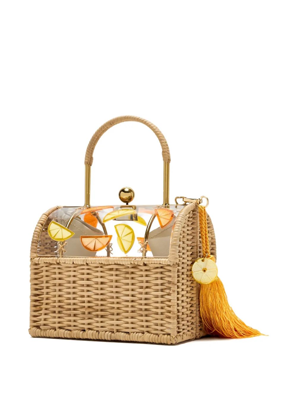 Waiwai Rio Lole citrus-print wicker tote bag | Image 2