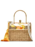 Waiwai Rio Lole citrus-print wicker tote bag - Neutrals