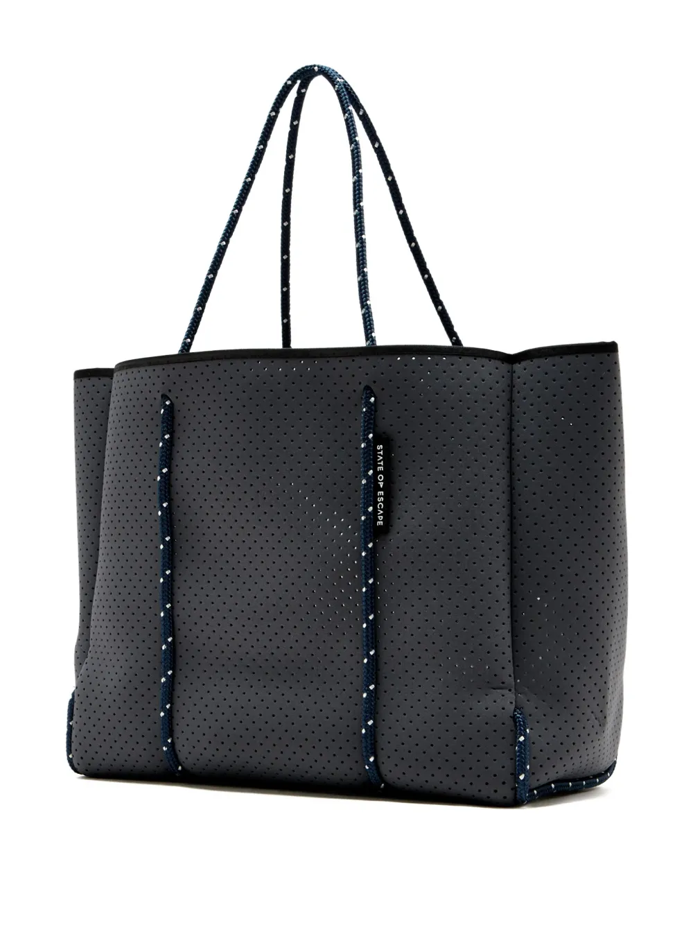 STATE OF ESCAPE Flying Solo geperforeerde shopper met touw afwerking - Blauw