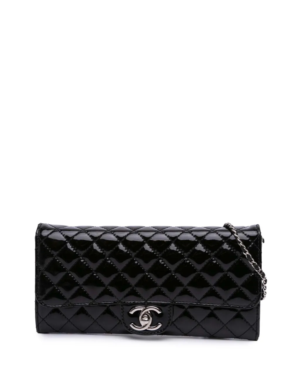 CHANEL Pre-Owned 2010-2011 マトラッセ パテント イーストウエスト ウォレットオンチェーン ショルダーバッグ - CHANEL Pre-Owned 2010-2011 マトラッセ パテント イーストウエスト ウォレットオンチェーン ショルダーバッグ -