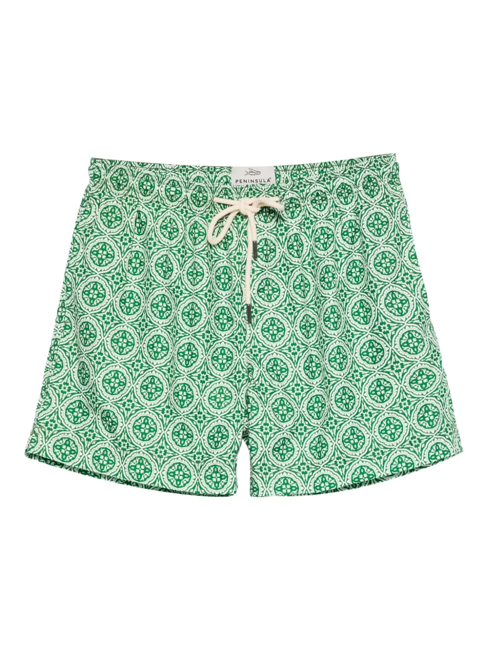patterned drawstring swim shorts