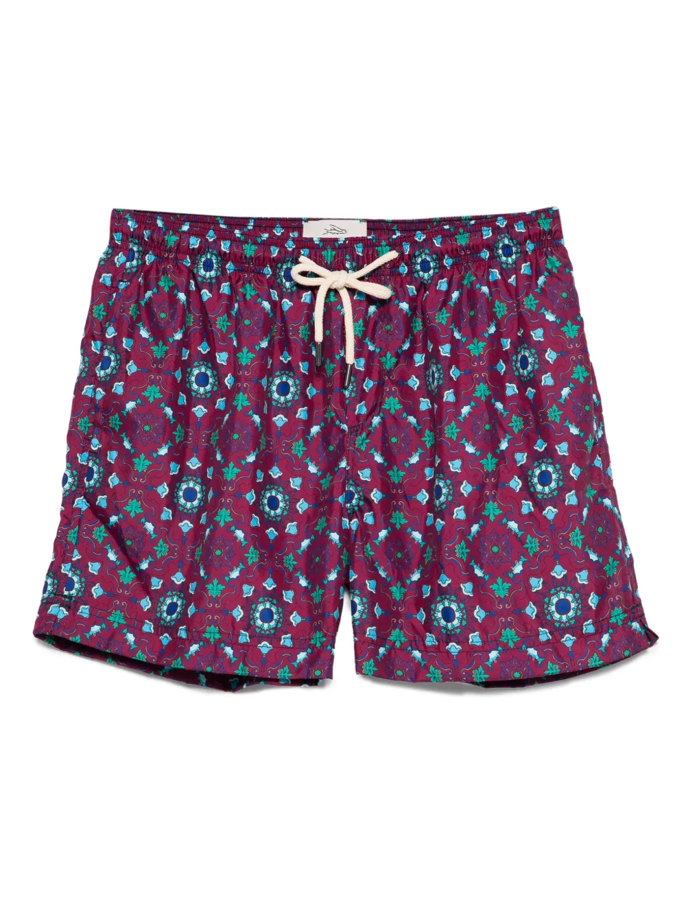 patterned drawstring swim shorts