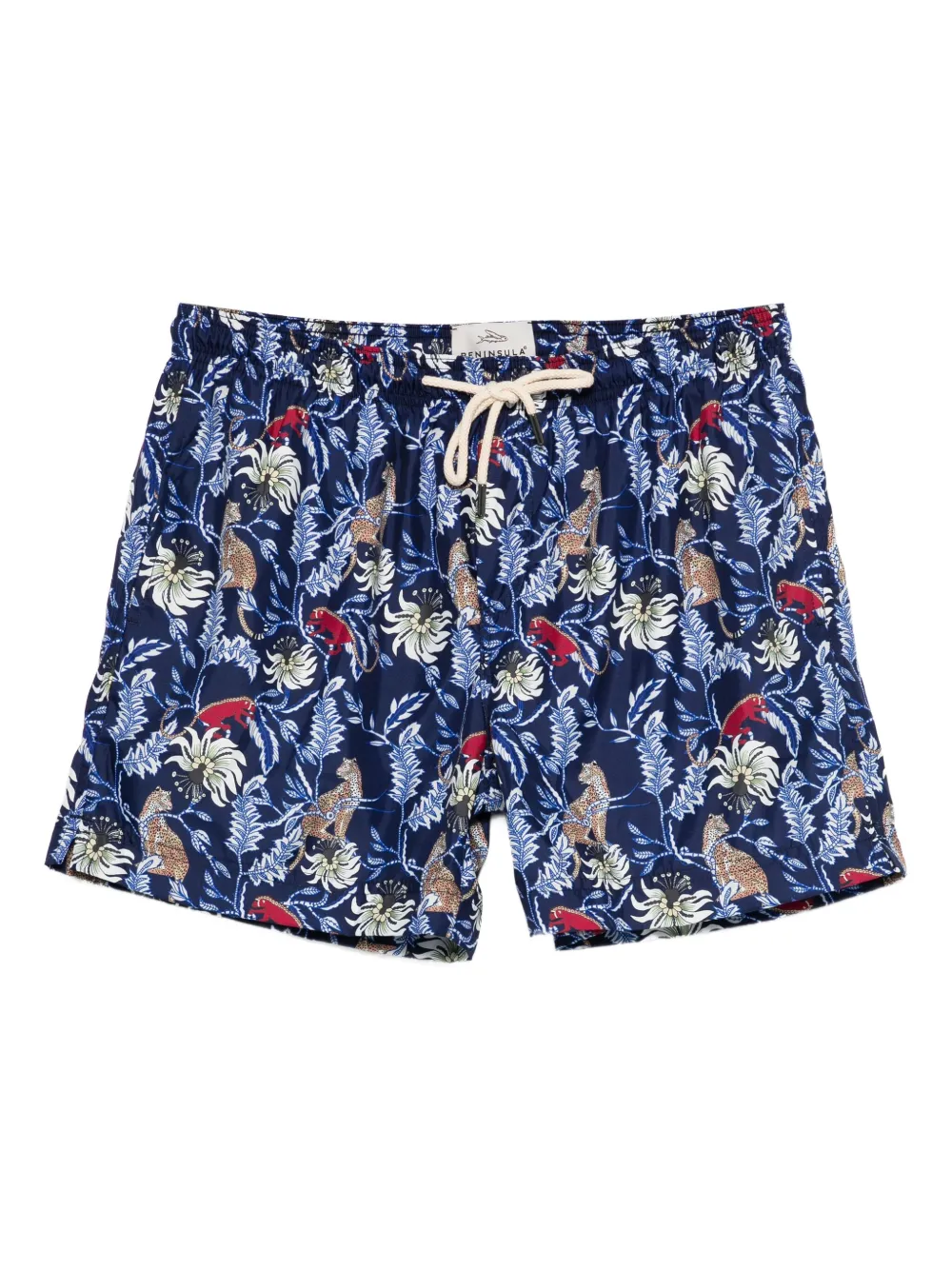 Malindi leopard-floral swim shorts