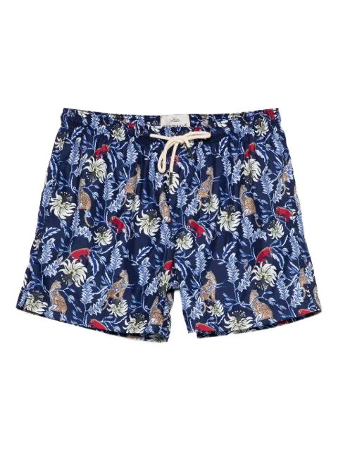 PENINSULA SWIMWEAR شورت سباحة 'ماليندي' بزهور ونقش جلد الفهد
