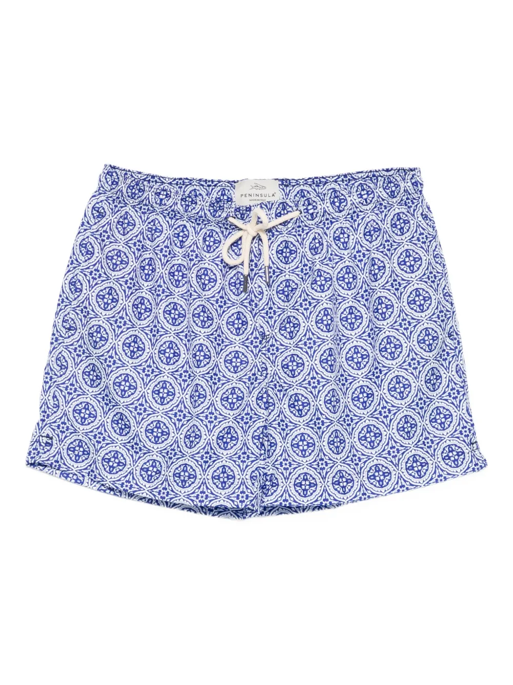 patterned drawstring swim shorts