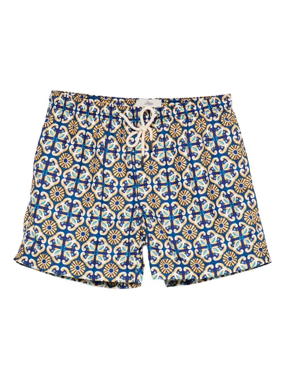 patterned drawstring swim shorts