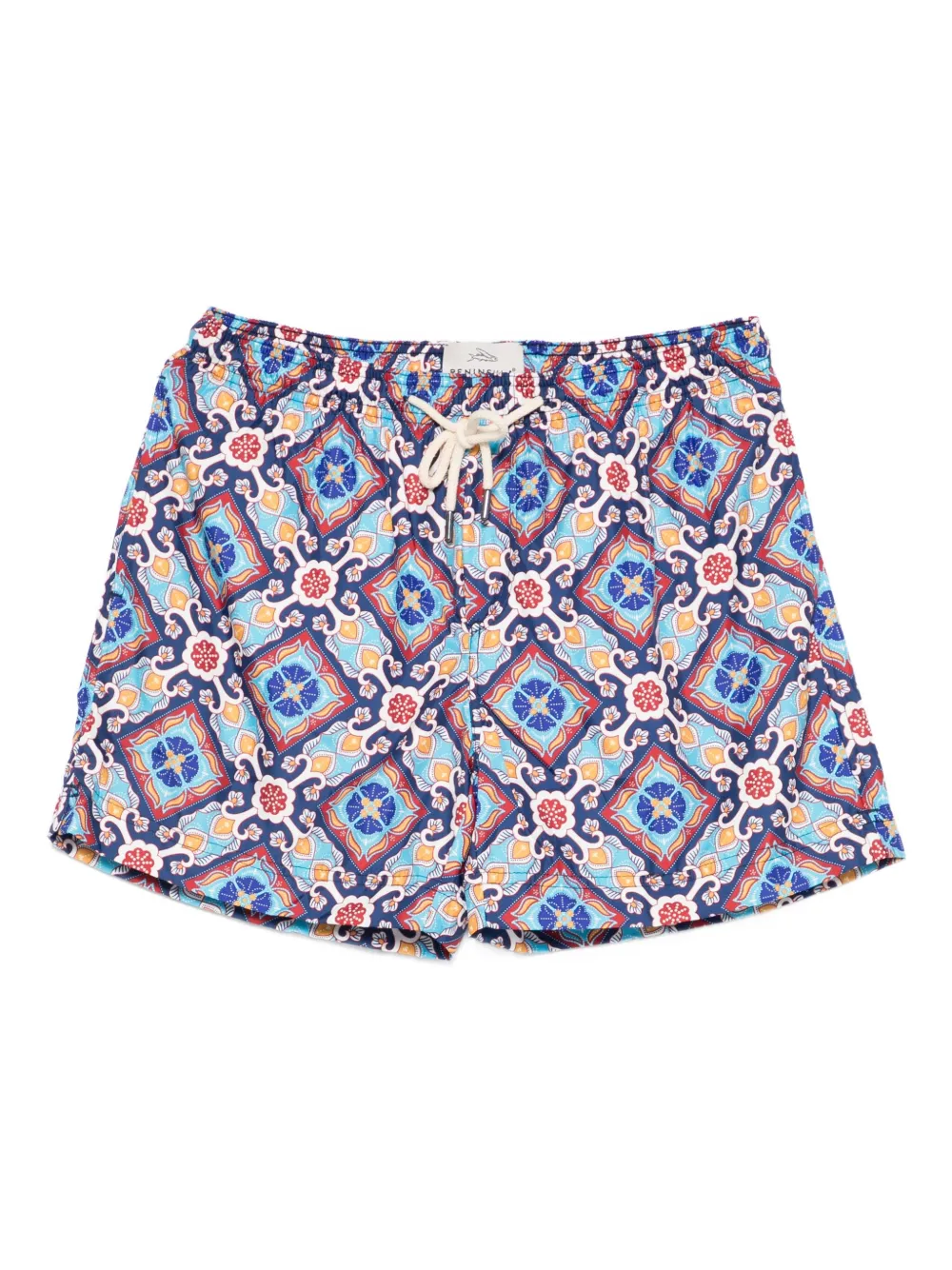 patterned drawstring swim shorts