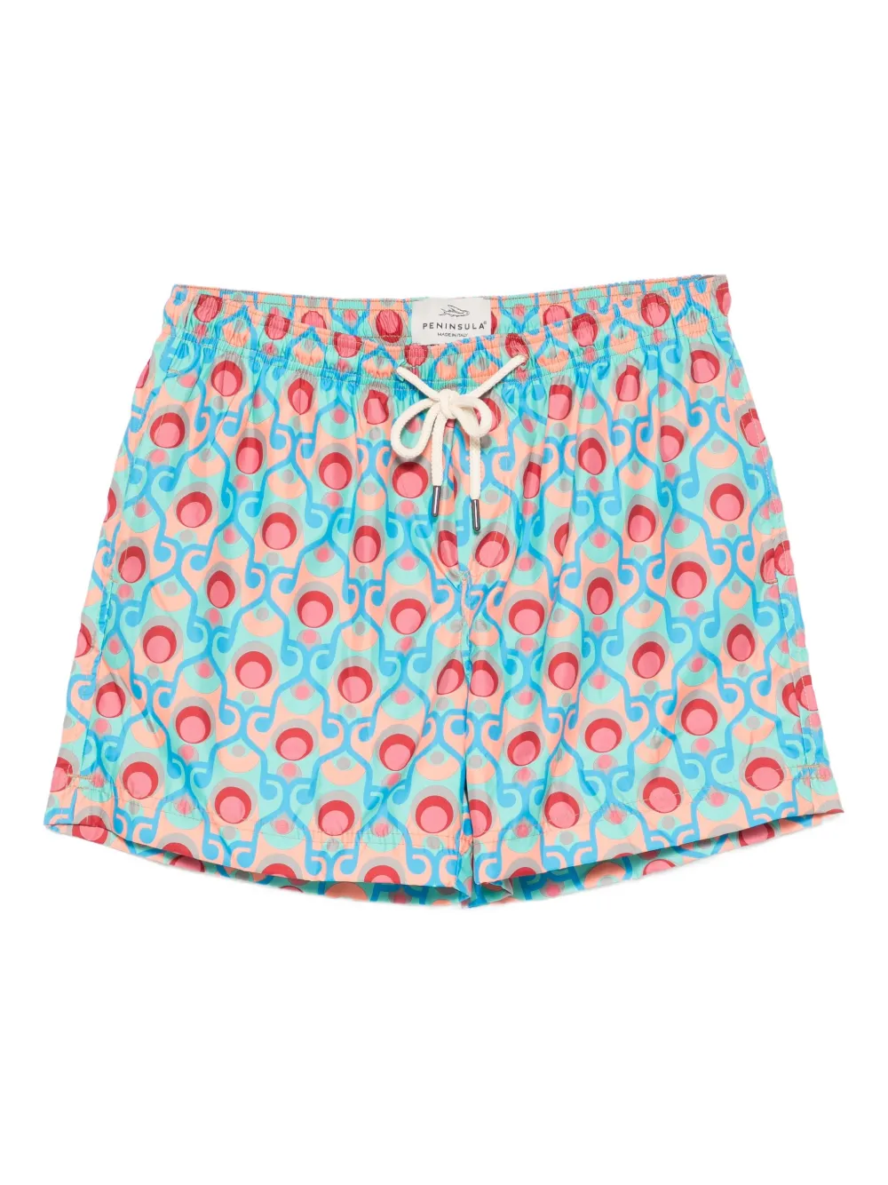 patterned drawstring swim shorts