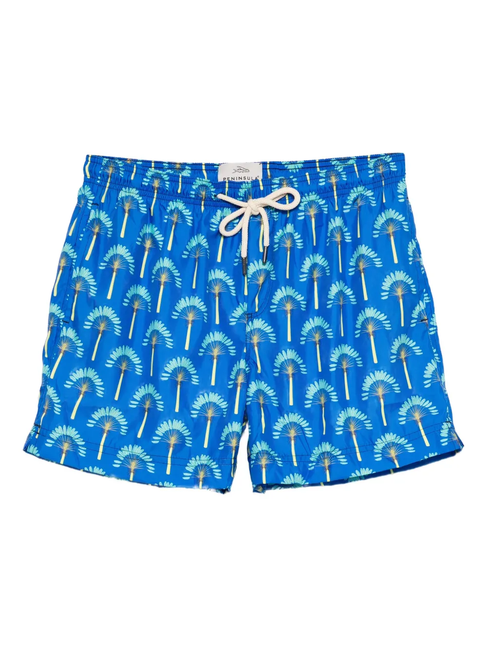palm-tree print swim shorts