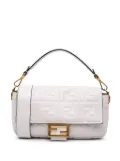 Fendi Pre-Owned 2010-2025 Zucca Embossed Leather Baguette satchel - White