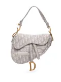 Christian Dior Pre-Owned 2020 Oblique Embroidered Canvas Saddle Bag shoulder bag - Grey