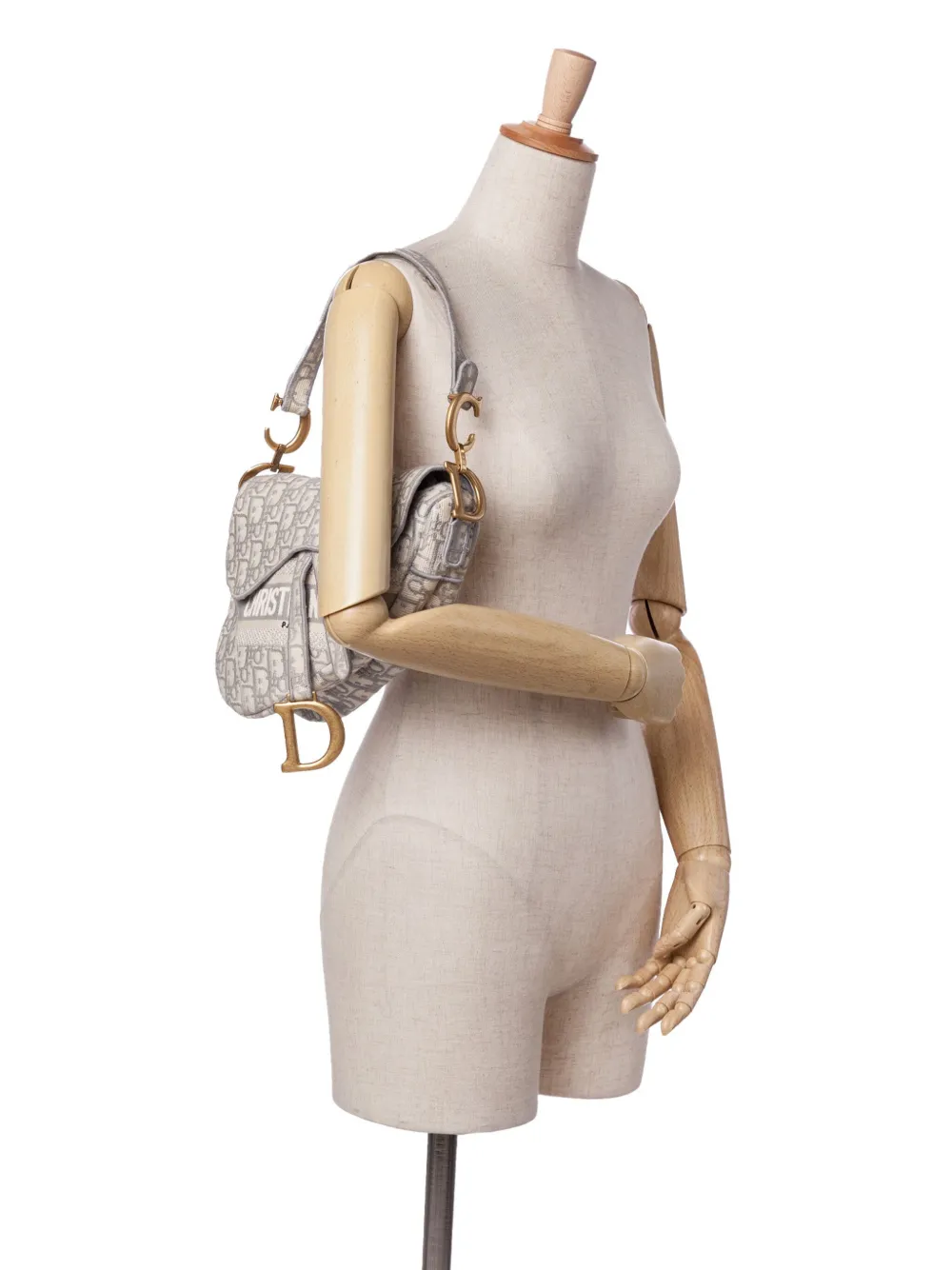 Christian Dior Pre-Owned 2020 Oblique Embroidered Canvas Saddle Bag shoulder bag | Pre-Owned | Image 2