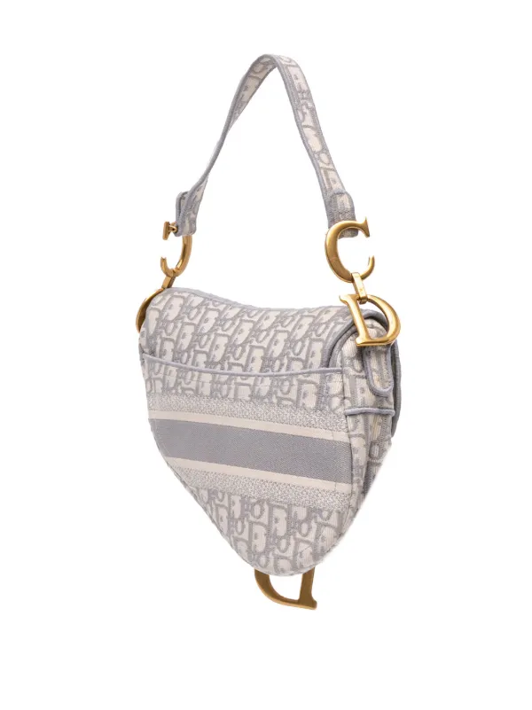 Christian Dior Pre-Owned 2020 Oblique Embroidered Canvas Saddle